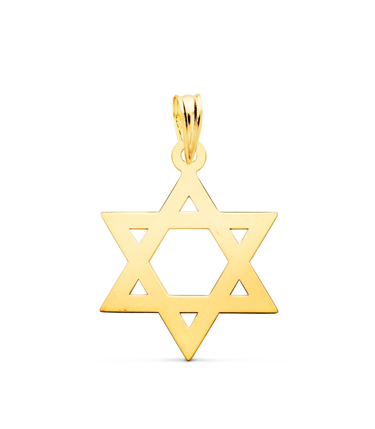 Estrella de David Oro Amarillo 18K 22mm - símbolos judíos - colgantes de oro