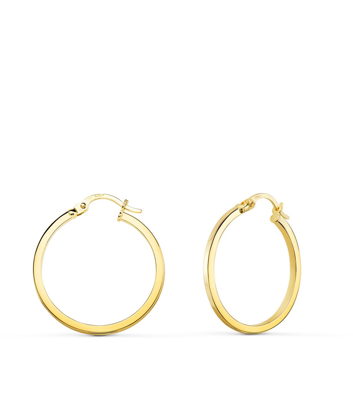 Pendientes Aros Cuadrados Oro 18K 23 mm | Pendientes Mujer, joyas online.