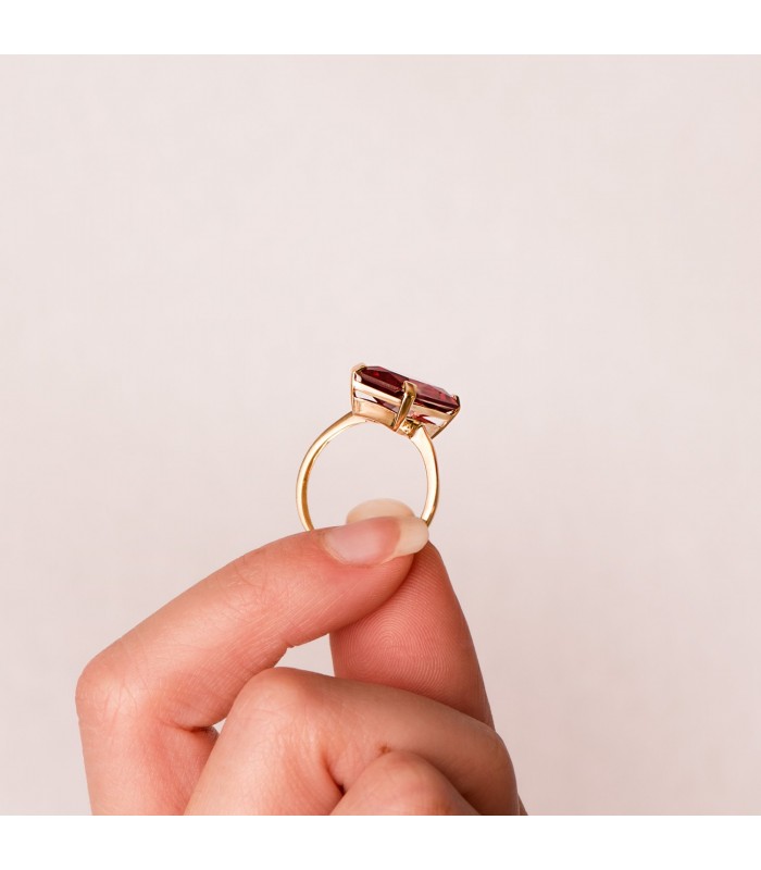 Sortija Mujer Spinel Rojo Oro 18K  - anillos de oro con piedras