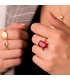 Anello con Spinello rosso in oro giallo 18 carati. Anelli da donna, pietra semi preziosa.