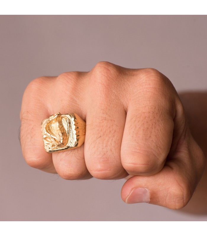 Anello da uomo Serpente cobra oro giallo 18kt