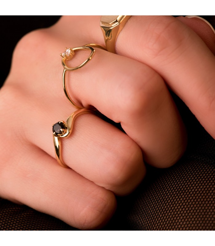 Solitario Idillio Duo Zaffiro Oro giallo 18kt