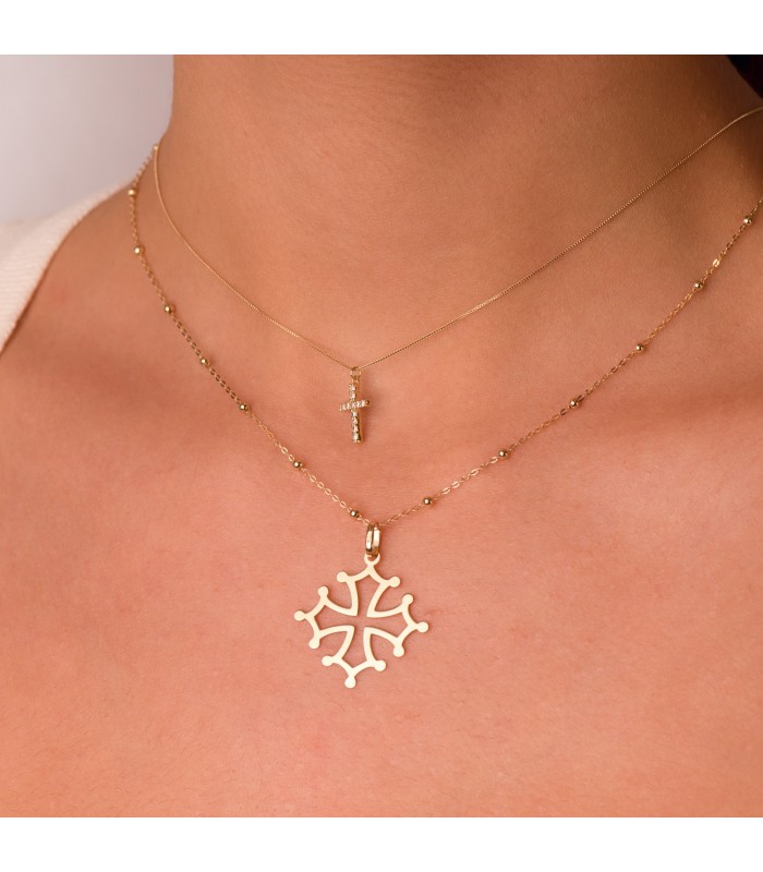 Anhänger 750 Gold Tolosanerkreuz 26 mm – christliches Symbol und Schmuck online kaufen