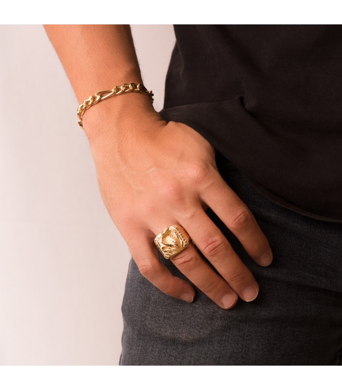 Bracelet Homme Or 18K Maillon 3 x 1 21.5 cm