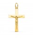 18-Karat-Goldkreuze für Damen und Herren – Jesus Kreuzanhänger in Plattenausführung, rechteckige Form, 38 mm