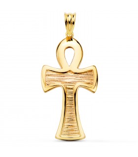Ägyptisches Ankh-Kreuz aus 18 Karat Gelbgold, 34 mm – Anhänger und Schmuck für Herren