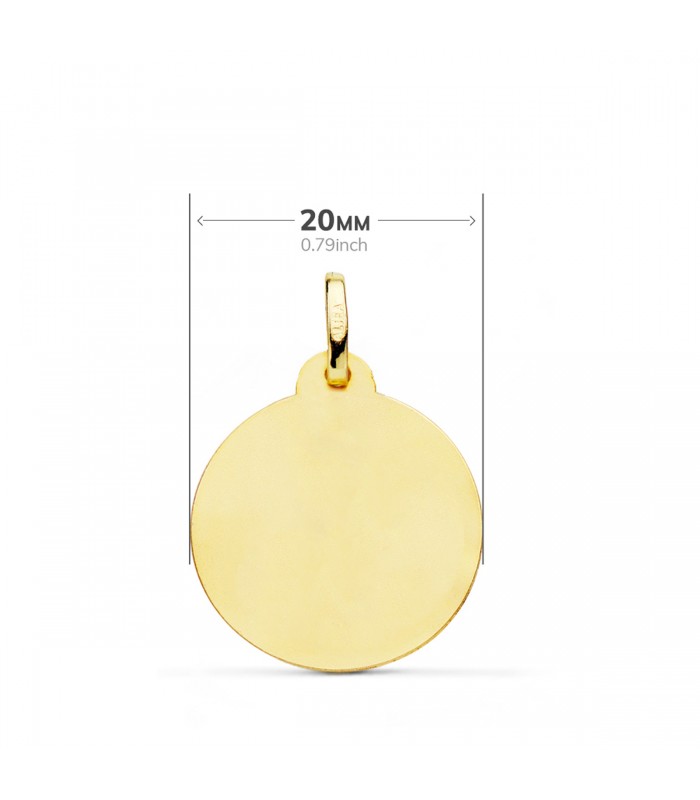 Médaille Saint Raphaël Or 18K 20mm Strié