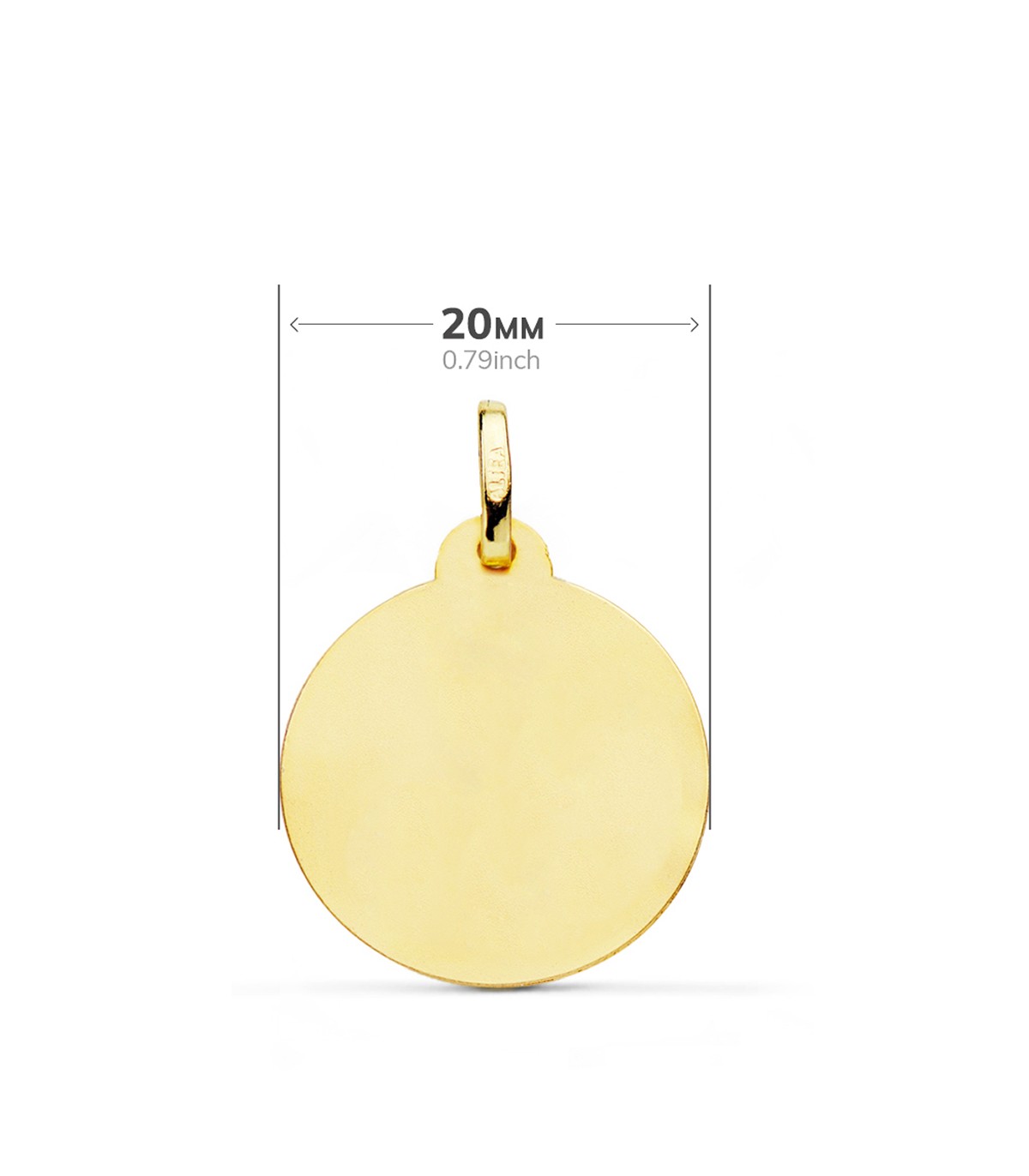 Médaille Saint Raphaël Or 18K 20mm Strié