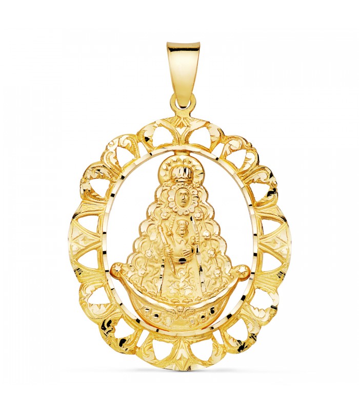 Medaglia Madonna del Rocio Oro 18Kt 39mm cornice