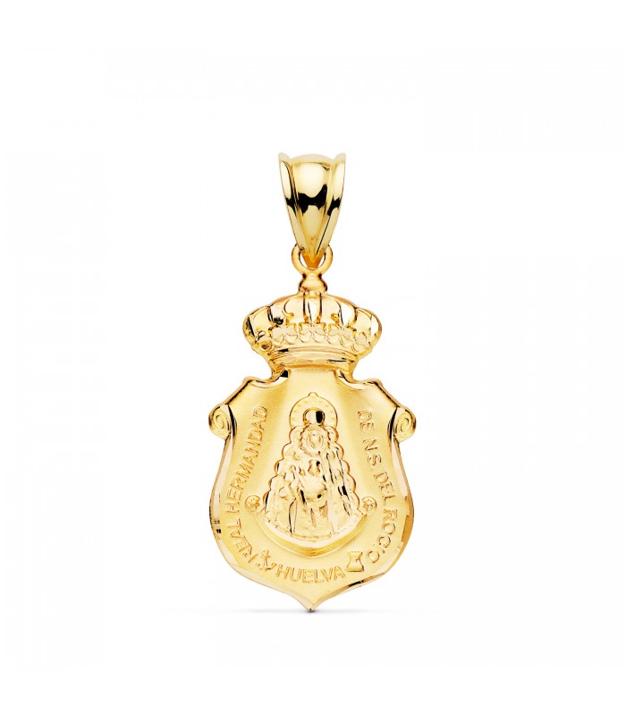 Escudo de Huelva Virgen del Rocío Oro 18K. Medallas de oro religiosas.