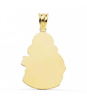 Reverso Medalla Oro 18K Virgen del Carmen Silueta 24mm - medallas religiosas - colgante con grabado