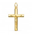 Croix Chrétienne Jésus Or 18K Or Massif 38mm