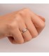 Fede nuziale donna or bicolore 18Kt. Anello di compromiso. Alda Joyeros.