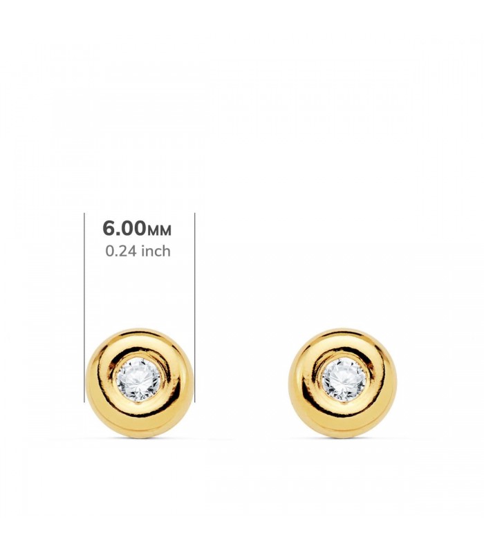 Boucles d'oreilles Délice Diamants 0.100 Ct. Or Jaune 18K. Puces d'oreilles pour femme.
