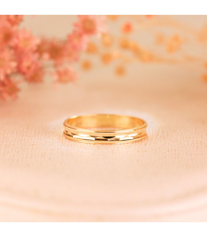 Anello di matrimonio donna in oro giallo 18 carati. Fede classica donna. Alda Joyeros.