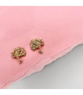 Pendientes Biznaga Malagueña Oro 18K. Pendientes de mujer forma de flor