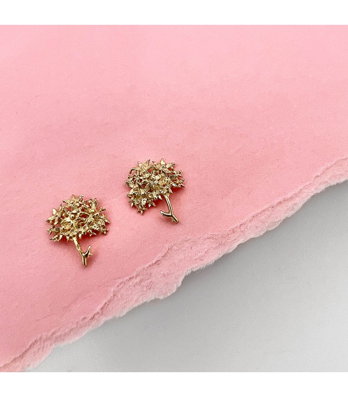 Damen Ohrstecker aus 750er Gelbgold - Gold Ohrringe Jasmin, Blumen-Motiv, 10×8 mm, Steckverschluss