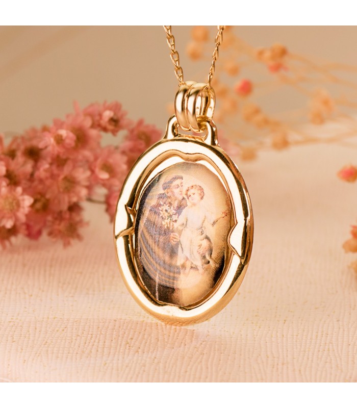 Medaglia da incidere ovale lucida oro 18kt 29mm
