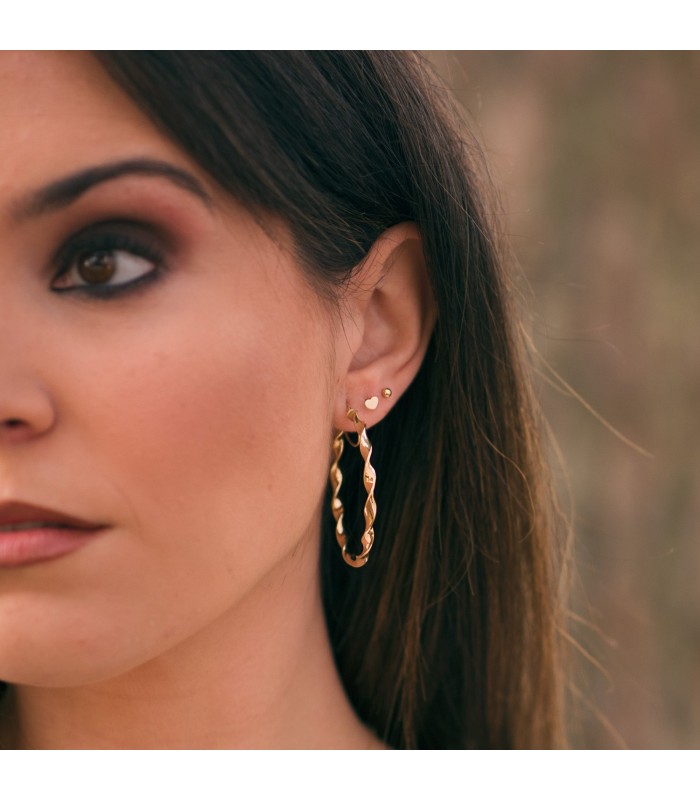 Piercing d'oreille Or Jaune 18K Coeur
