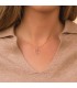 Colgante Doble Corazón Oro Bicolor 18K -  colgantes para san valentin - regalos romanticos