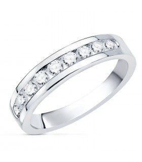 Alliance Femme Or Blanc 18K Diamants 0.500 Ct. Bagues de mariage