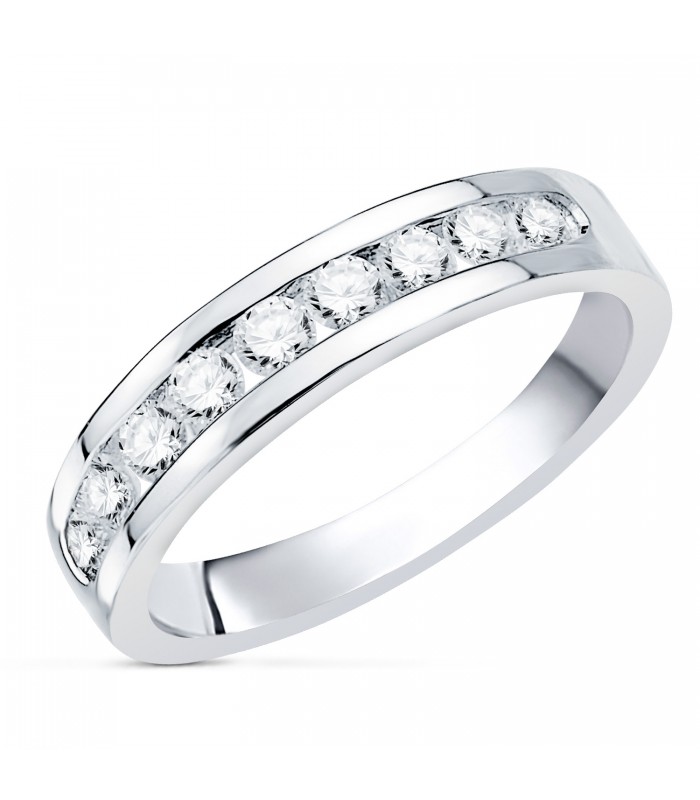 Anillos de compromiso con diamantes; Alianza Oro Blanco 18K Diamantes 0.500 Qts.