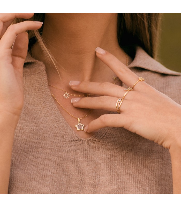 Sortija de mujer Oro Amarillo 18K anillo aro Trenzado