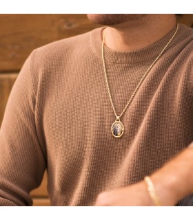 Medaglia da incidere ovale lucida oro 18kt 29mm