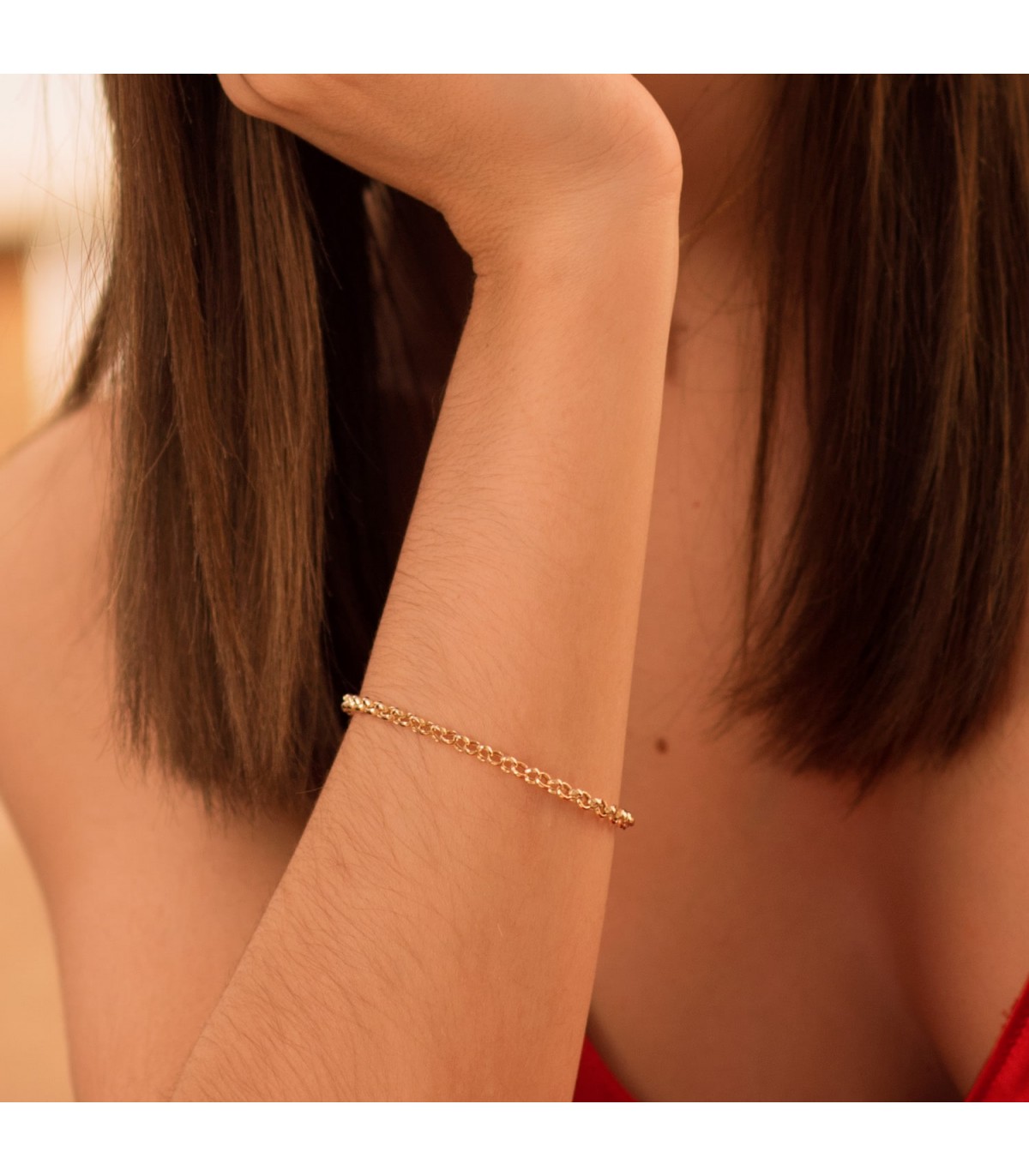 Bracciale Maglia Rolo oro 18Kt 4mm 19cm