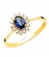 Anillo Jasmin Zafiro y Diamantes Oro Amarillo 18K. Anillo con piedras de la colección de compromiso y boda.