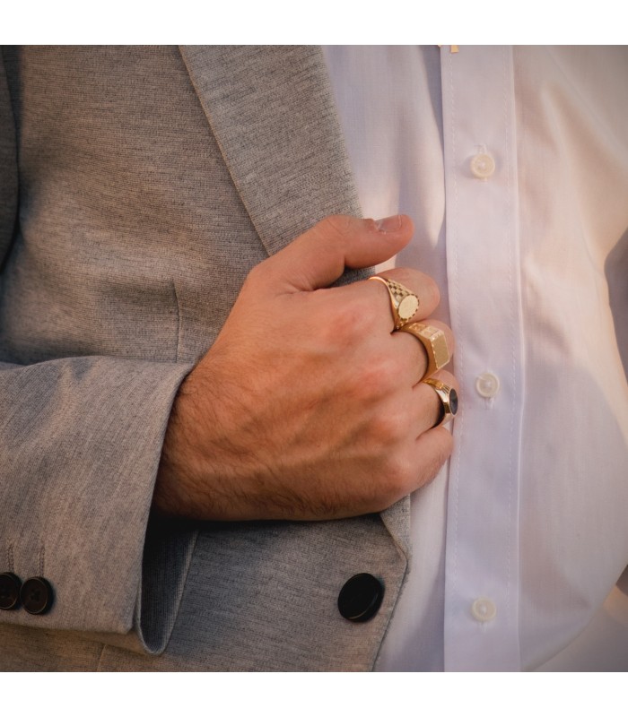 Sello hombre Oro 18K Vincent macizo - Joyas para hombre, anillos hombres