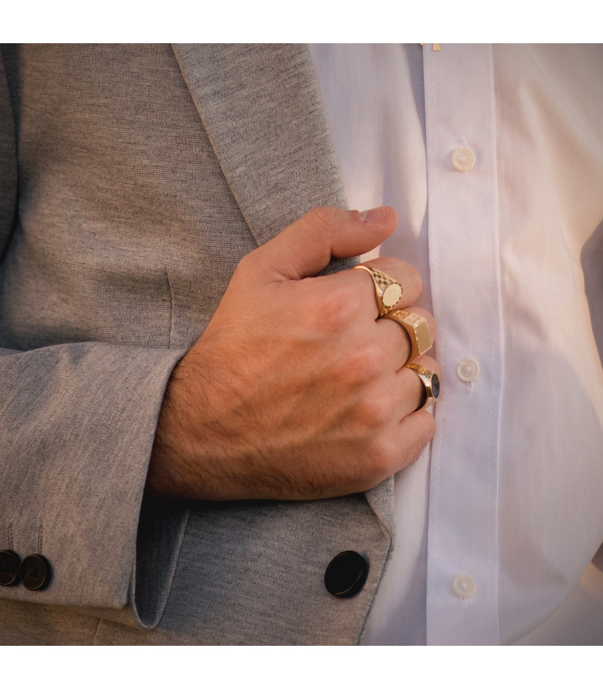 Sello hombre Oro 18K Vincent macizo - Joyas para hombre, anillos hombres