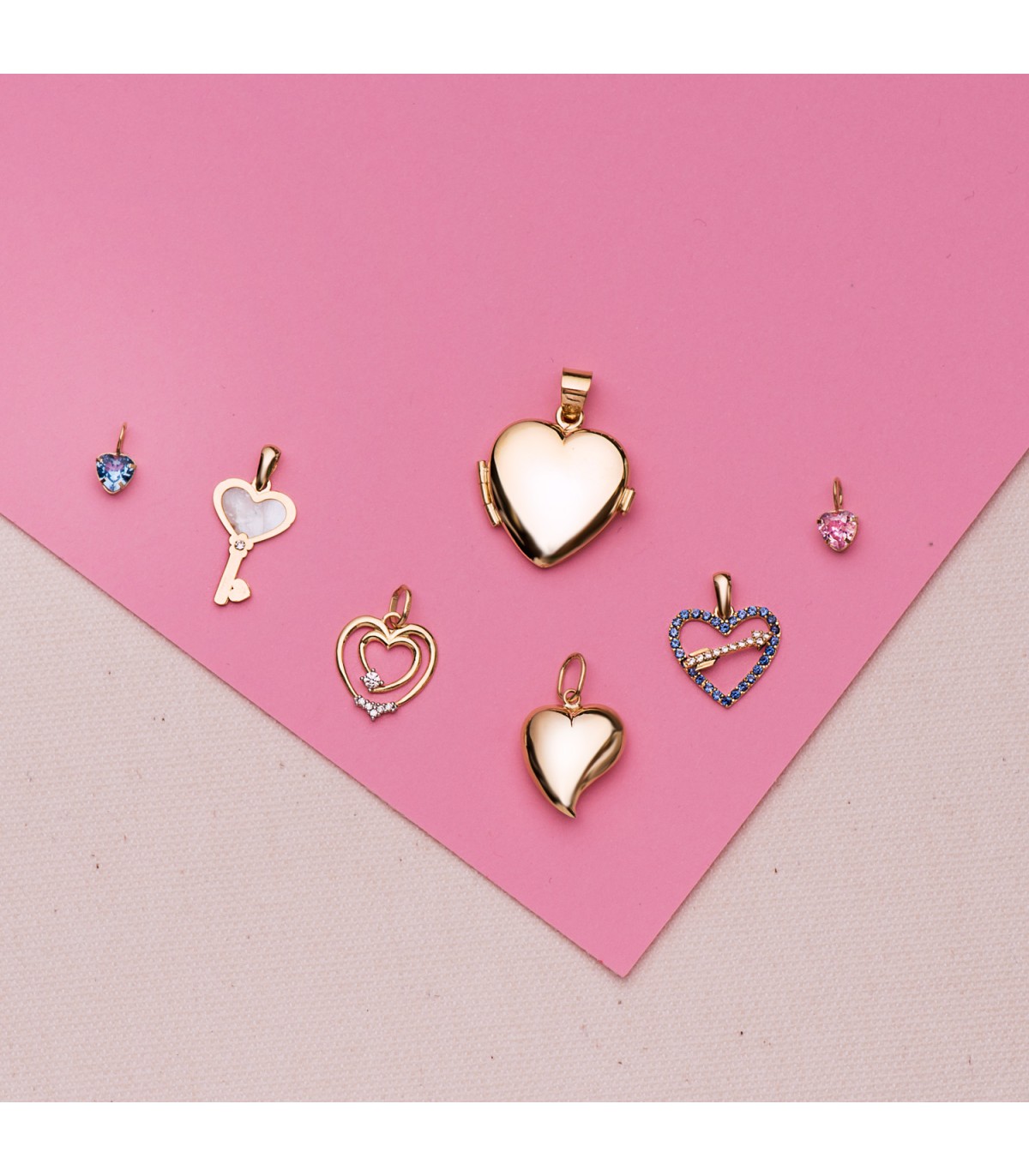 Pendentif Coeur Or 18K 5 mm Aigue-marine