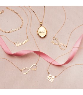 Collier personnalisable infini Or 18K Deux prénoms