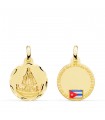 Médaille Notre Dame Charité du Cuivre Or 18K 16 mm Drapeau Cuba