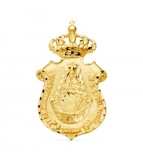 Escudo Huelva Virgen del Rocío Oro 18K 46mm. Medallas de oro religiosas.
