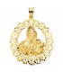 Médaille Entourée Vierge du Mont Carmel 18K 41mm. Médailles Baptême.