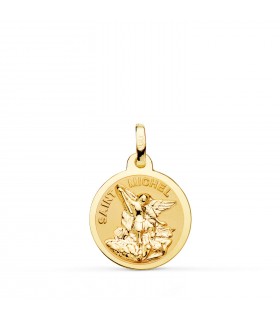 Medaglia San Michele arcangelo Oro giallo 18kt 16mm lucida