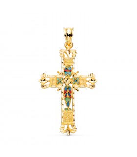 Emailliertes Kreuz, filigrane Struktur, 40 mm – klassisches Kruzifix günstig online kaufen