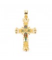 Cruz Filigrana Vidriera Oro Amarillo 18K 40mm