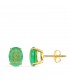Pendientes Lyra Oro 18K Cuarzo Verde. Pendientes oreja, oro amarillo 18 kilates, joyas de mujer