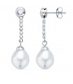 Boucles d'oreilles Mariée Giselle Or Blanc 18K Perle