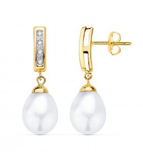 Orecchini da sposa pendenti Mirelle 18kt 2 ori