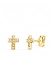 Ohrstecker Kreuz 750 Gold Zirkonia | 21360