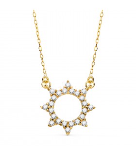 Collana Oro 18kt Sole zirconi
