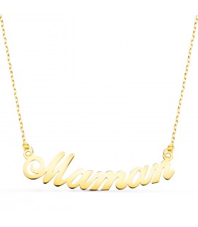Collier Maman Or Jaune 18K - Colliers et pendentifs pour femme, cadeau idéal pour la fête des mères