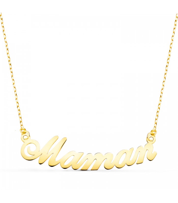 Collier Maman Or Jaune 18K - Colliers et pendentifs pour femme, cadeau idéal pour la fête des mères
