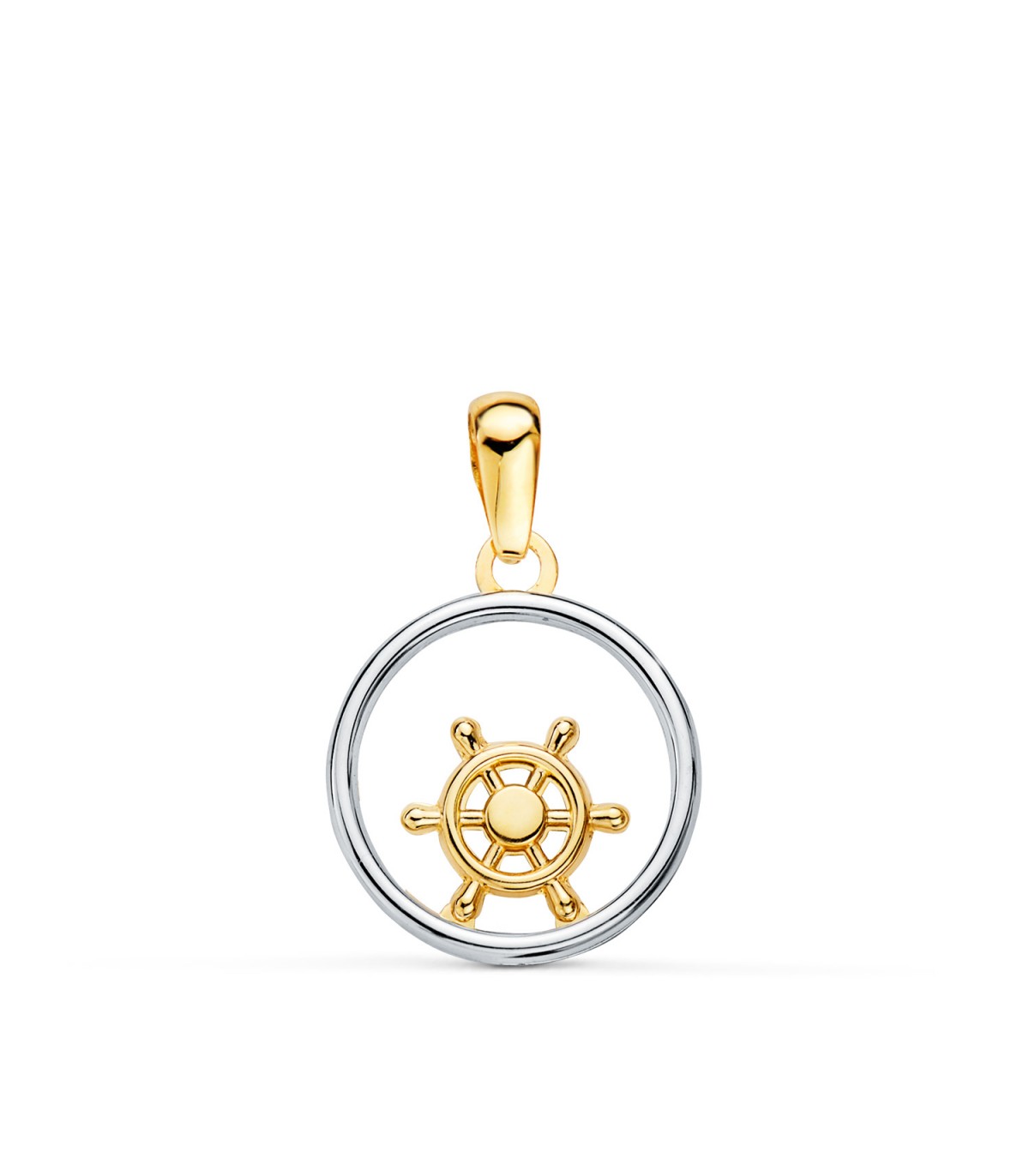 Colgante Enchantment Timón Oro Bicolor 18K. Collares y gargantillas de moda para mujer.