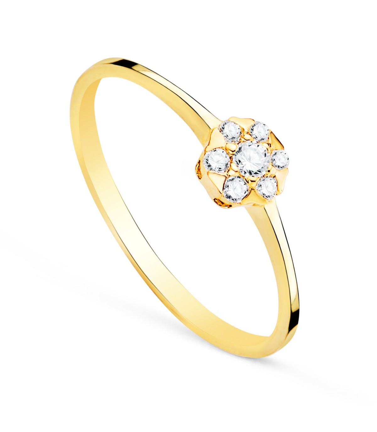 Anillo Lyanna Diamantes 0.127 Qtes. Oro 18K. Sortija mujer, cuajo.