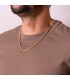 Collana uomo catena corda intrecciata leggera oro giallo 750 60cm 4,3mm, effetto attorcigliato.